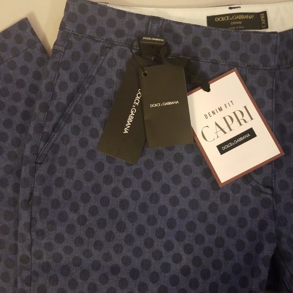NWT Dolce & Gabbana polka dots Capri Jean pant - Picture 3 of 8